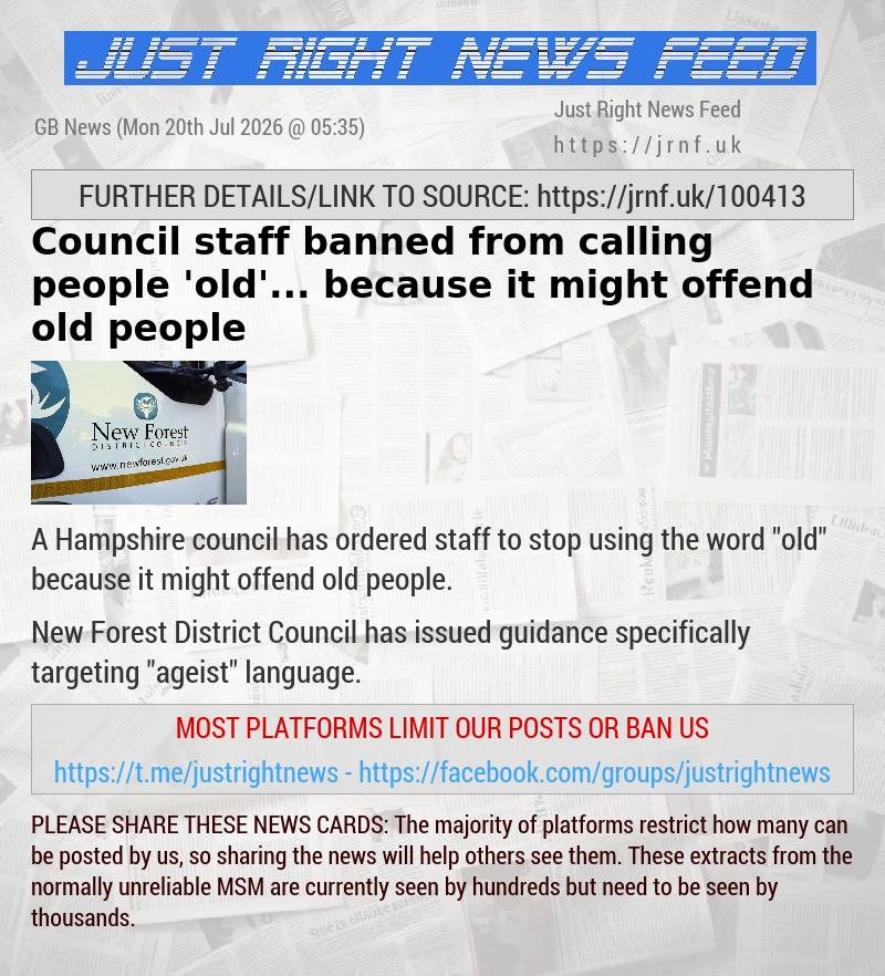 Council staff banned from calling people ’old’... because it might offend old people