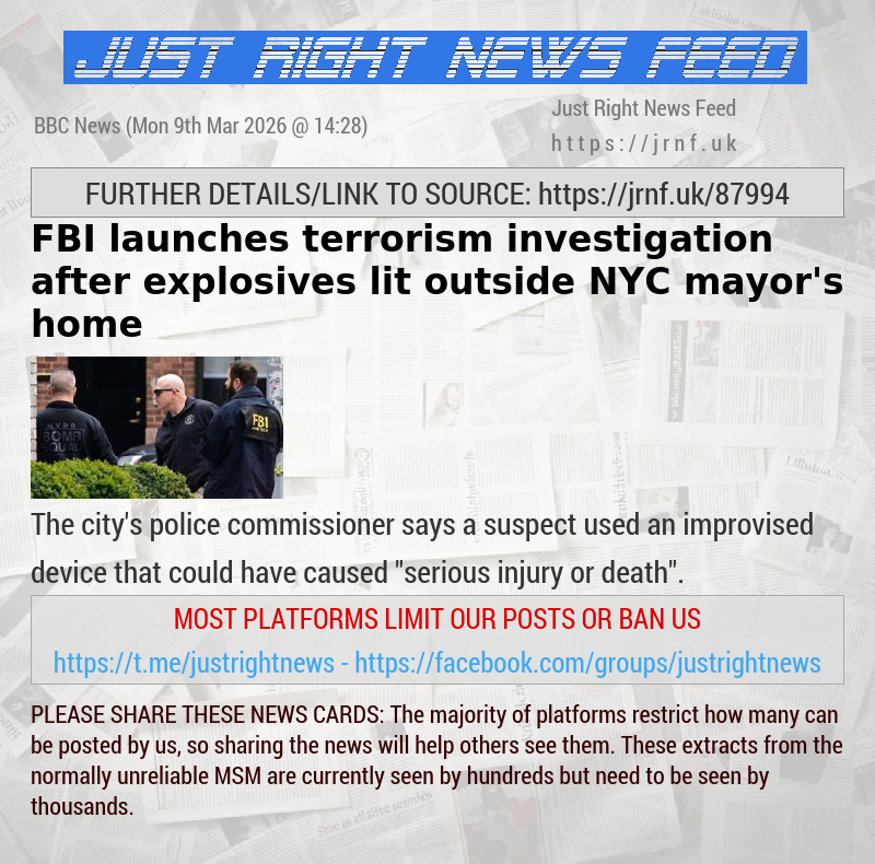 FBI launches terrorism investigation after explosives lit outside NYC mayor’s home