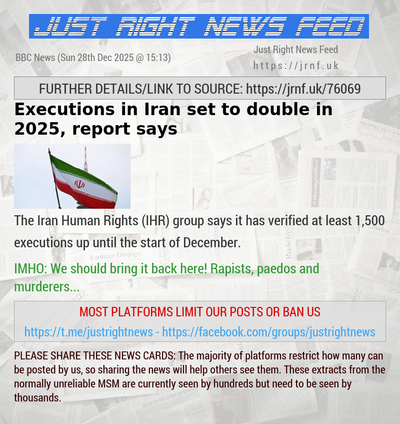 Executions in Iran set to double in 2025, report says