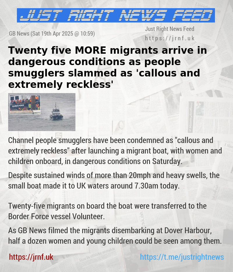 Twenty five MORE migrants arrive in dangerous conditions as people smugglers slammed as ’callous and extremely reckless’