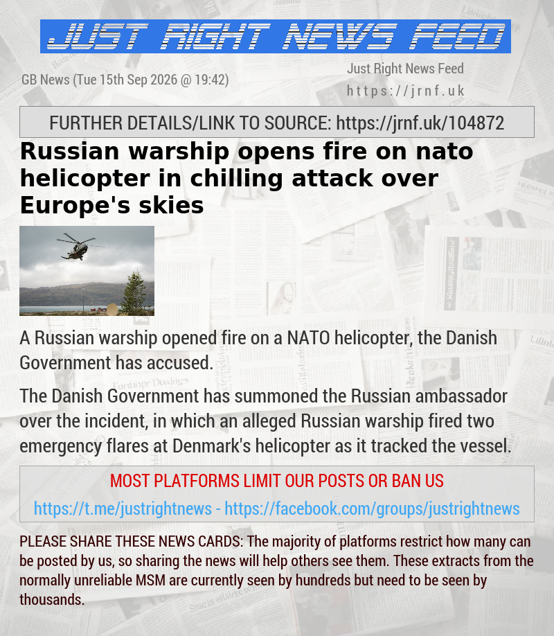 Russian warship opens fire on nato helicopter in chilling attack over Europe’s skies