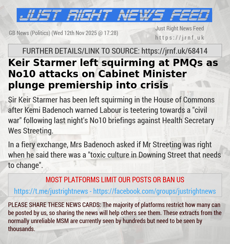 Keir Starmer left squirming at PMQs as No10 attacks on Cabinet Minister plunge premiership into crisis