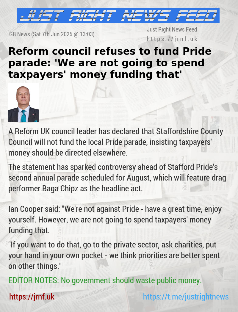 Reform council refuses to fund Pride parade: ’We are not going to spend taxpayers’ money funding that’