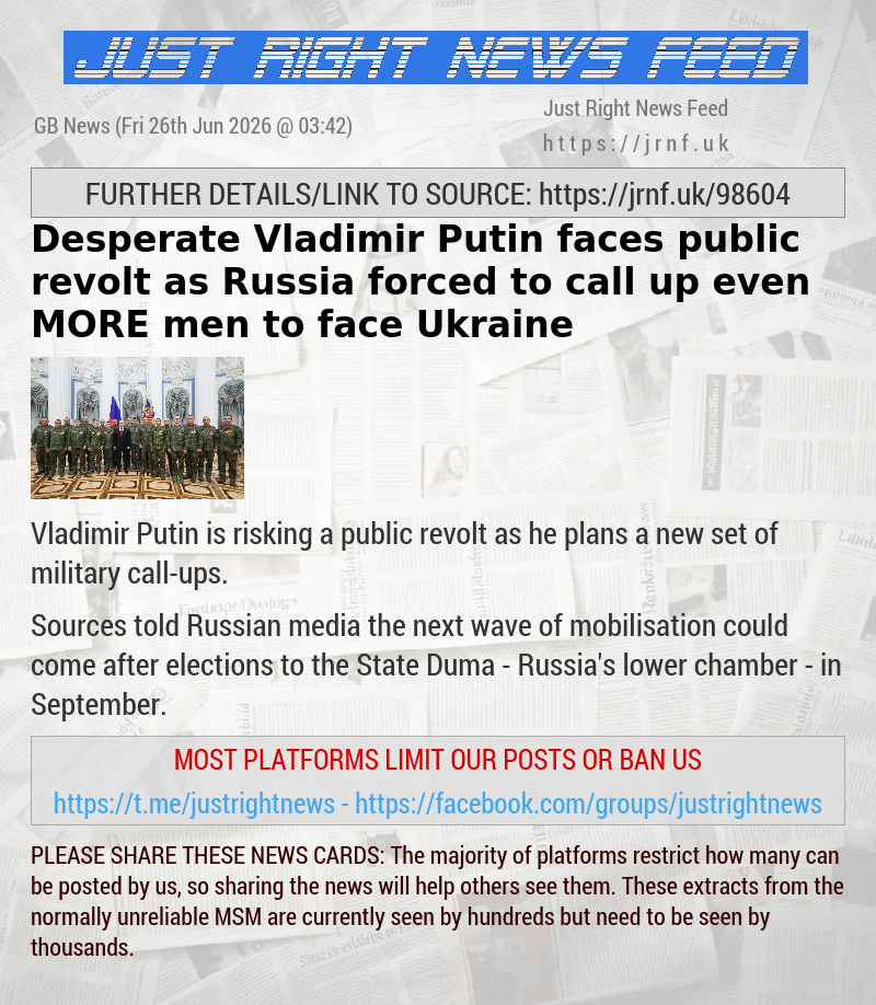 Desperate Vladimir Putin faces public revolt as Russia forced to call up even MORE men to face Ukraine