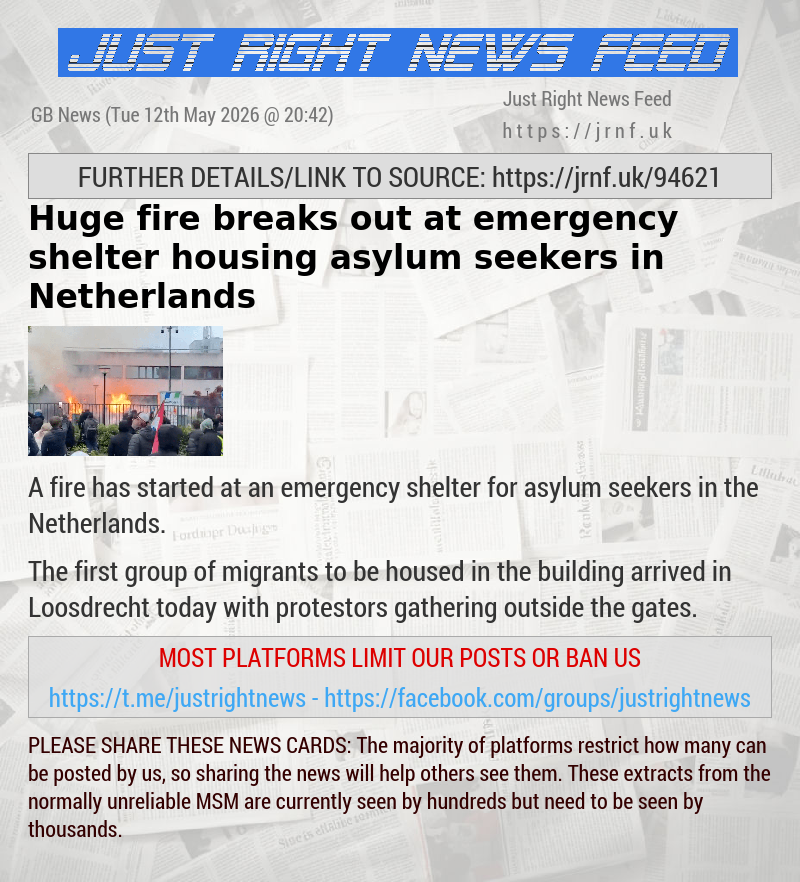Huge fire breaks out at emergency shelter housing asylum seekers in Netherlands