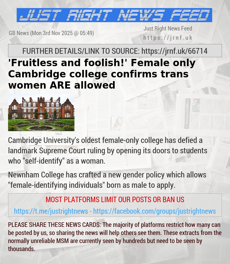 ’Fruitless and foolish!’ Female—only Cambridge college confirms trans women ARE allowed