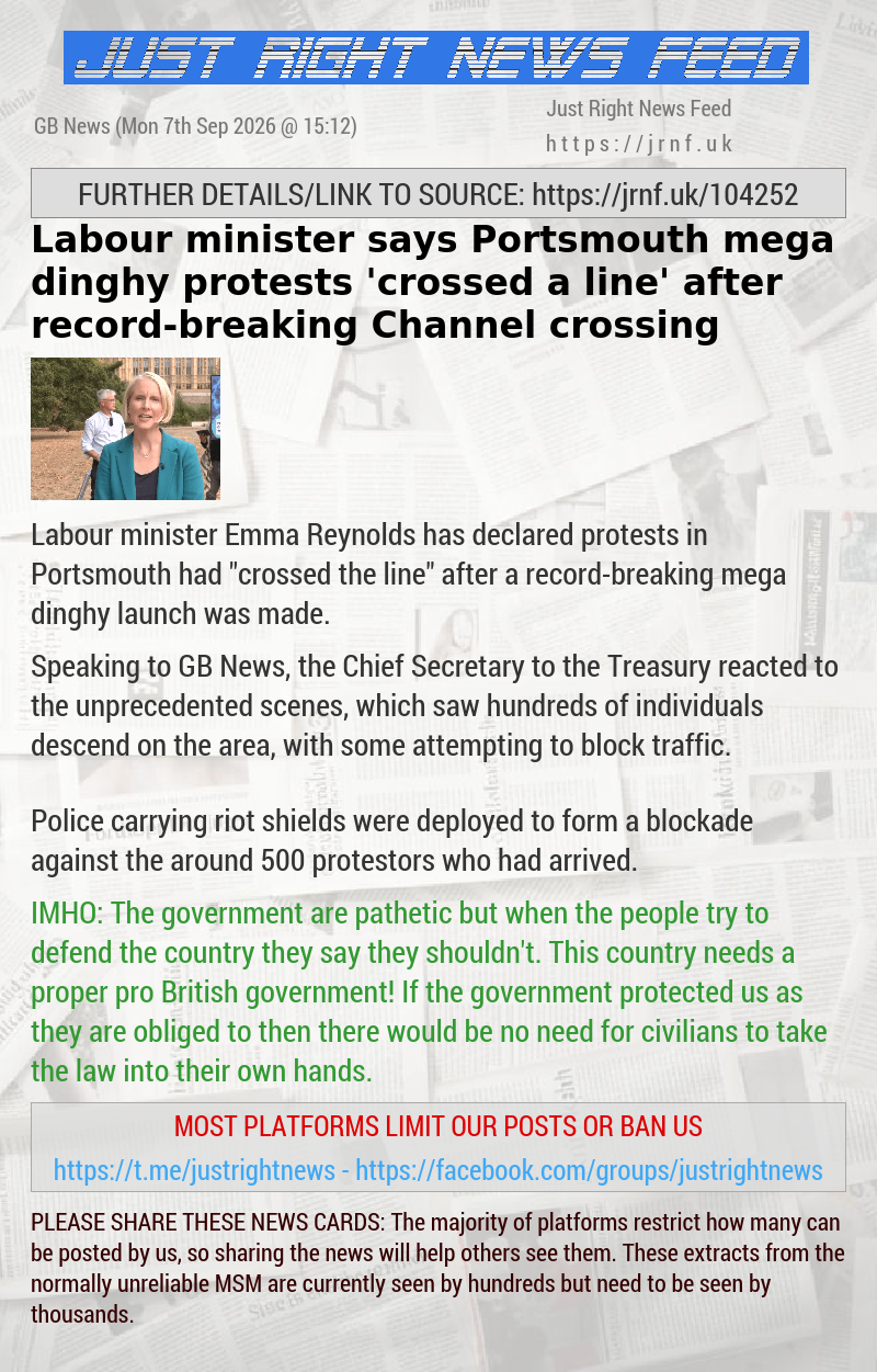 Labour minister says Portsmouth mega dinghy protests ‘crossed a line’ after record—breaking Channel crossing