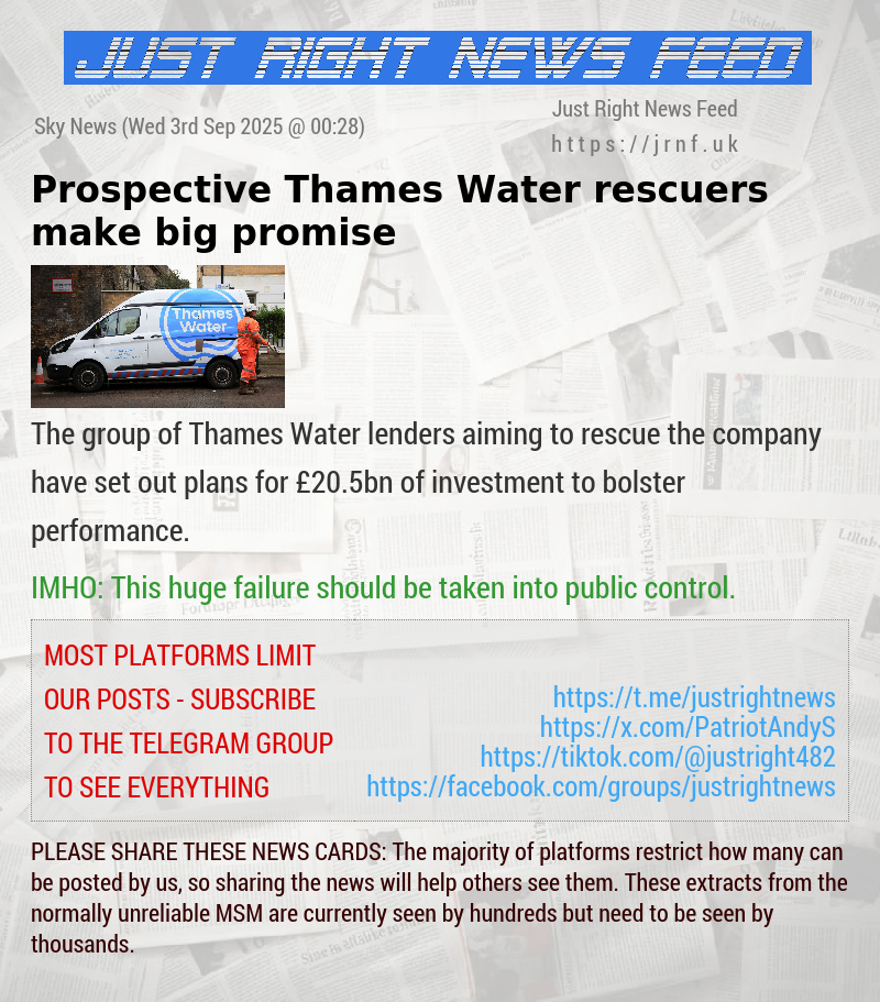 Prospective Thames Water rescuers make big promise