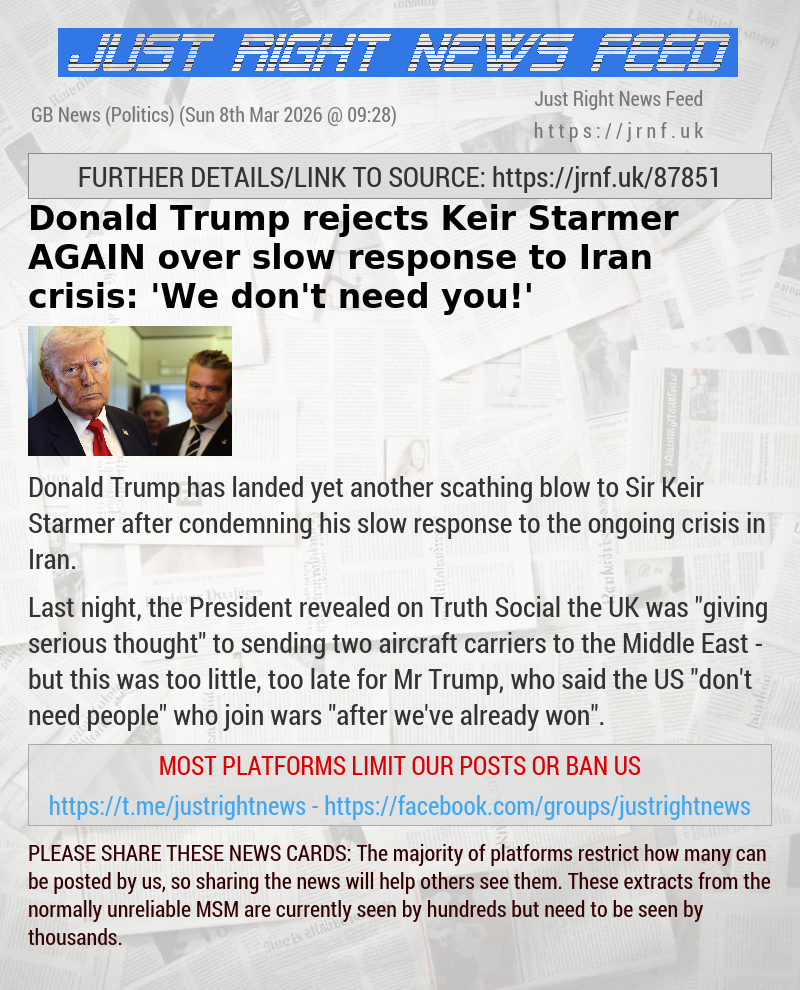 Donald Trump rejects Keir Starmer AGAIN over slow response to Iran crisis: ’We don’t need you!’