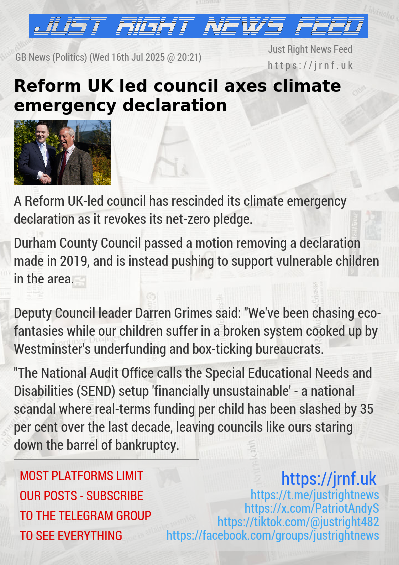 Reform UK—led council axes climate emergency declaration