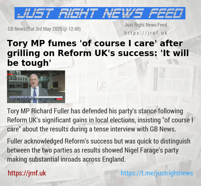 Tory MP fumes ’of course I care’  after grilling on Reform UK’s success: ’It will be tough’