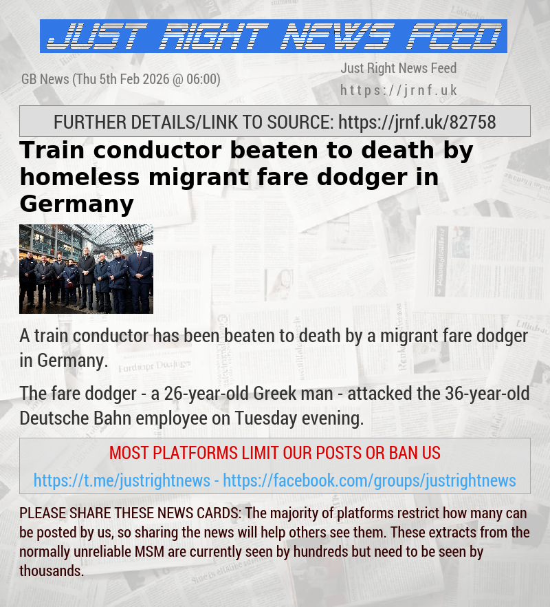 Train conductor beaten to death by homeless migrant fare dodger in Germany
