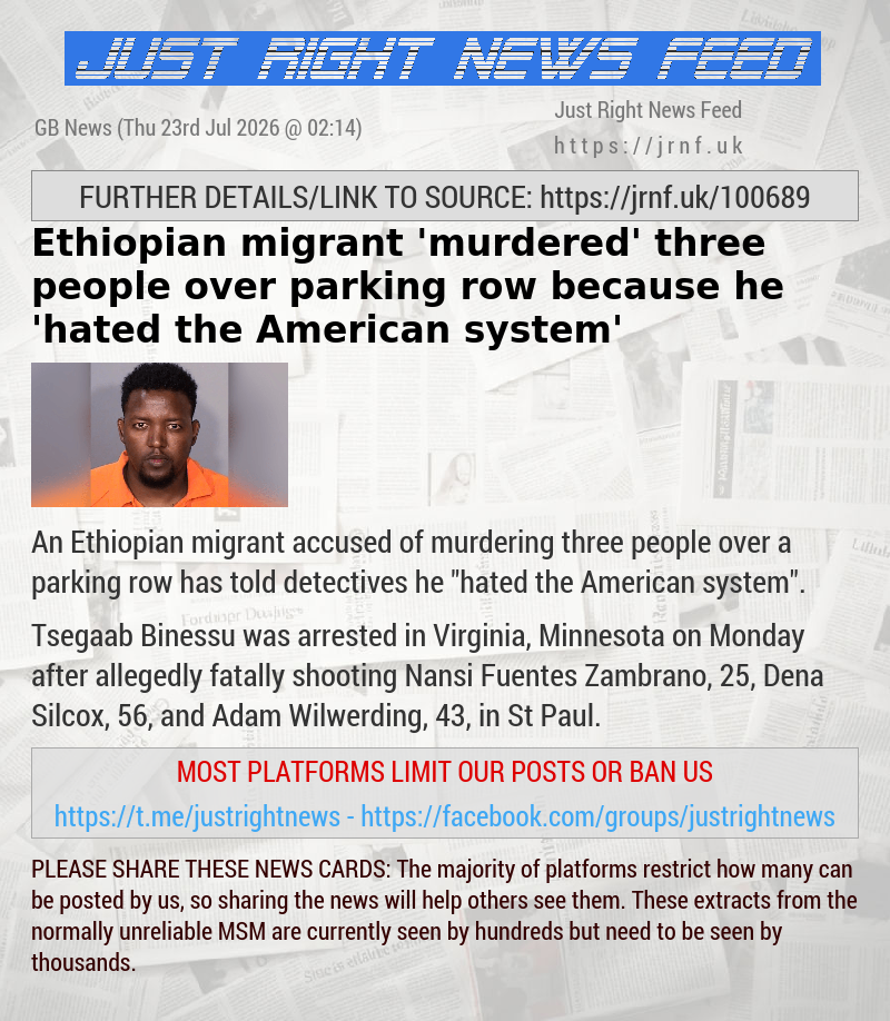 Ethiopian migrant ’murdered’ three people over parking row because he ’hated the American system’