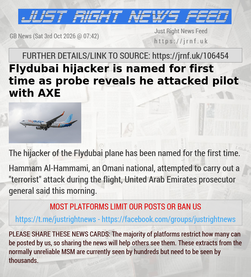 Flydubai hijacker is named for first time as probe reveals he attacked pilot with AXE