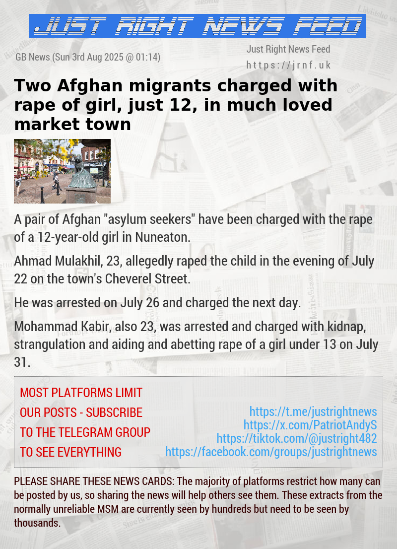Two Afghan migrants charged with rape of girl, just 12, in much—loved market town