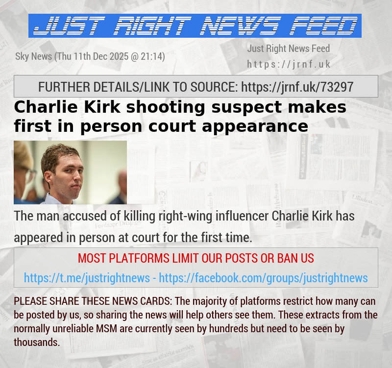 Charlie Kirk shooting suspect makes first in—person court appearance