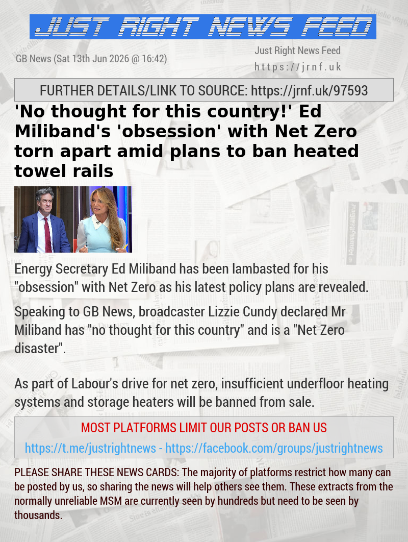 ’No thought for this country!’ Ed Miliband’s ’obsession’ with Net Zero torn apart amid plans to ban heated towel rails
