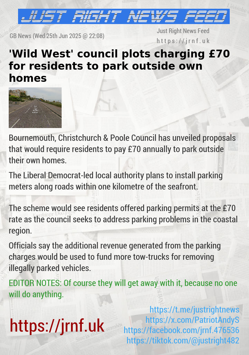 ’Wild West’ council plots charging £70 for residents to park outside own homes