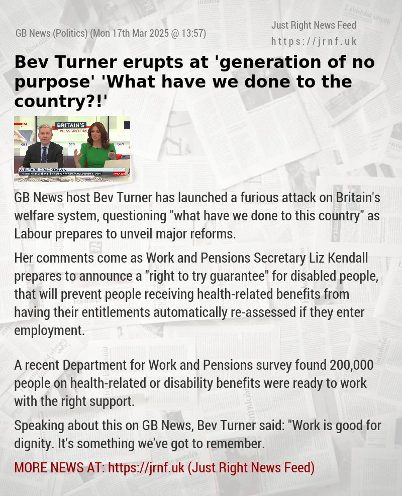 Bev Turner erupts at ’generation of no purpose’ — ’What have we done to the country?!’