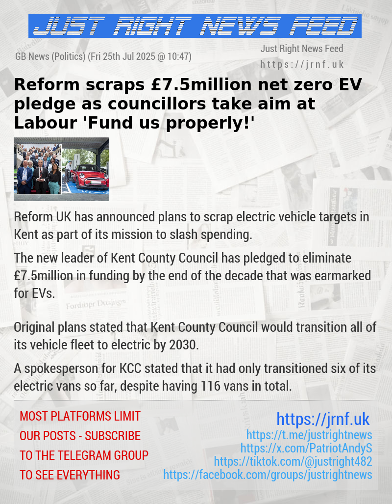 Reform scraps £7.5million net zero EV pledge as councillors take aim at Labour — ’Fund us properly!’