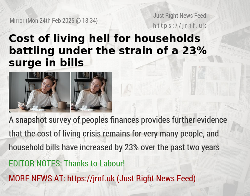 Cost of living hell for households battling under the strain of a 23% surge in bills