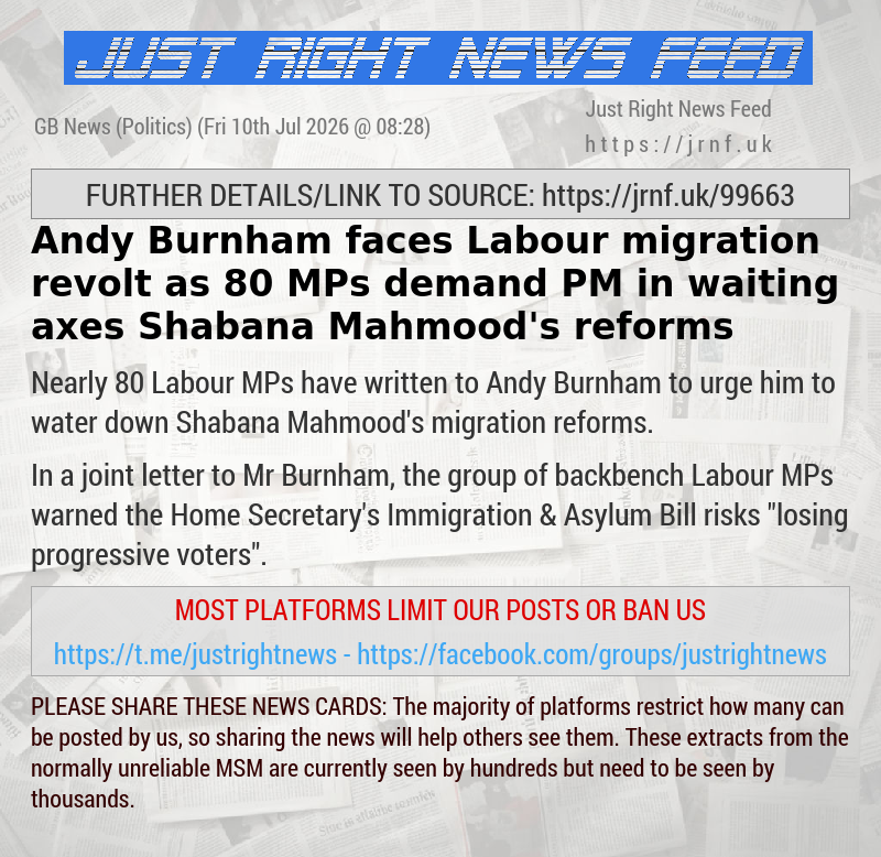 Andy Burnham faces Labour migration revolt as 80 MPs demand PM—in—waiting axes Shabana Mahmood’s reforms