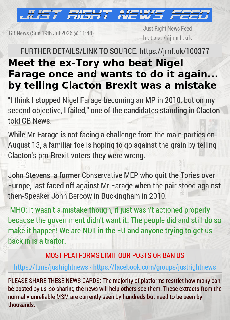 Meet the ex—Tory who beat Nigel Farage once and wants to do it again... by telling Clacton Brexit was a mistake