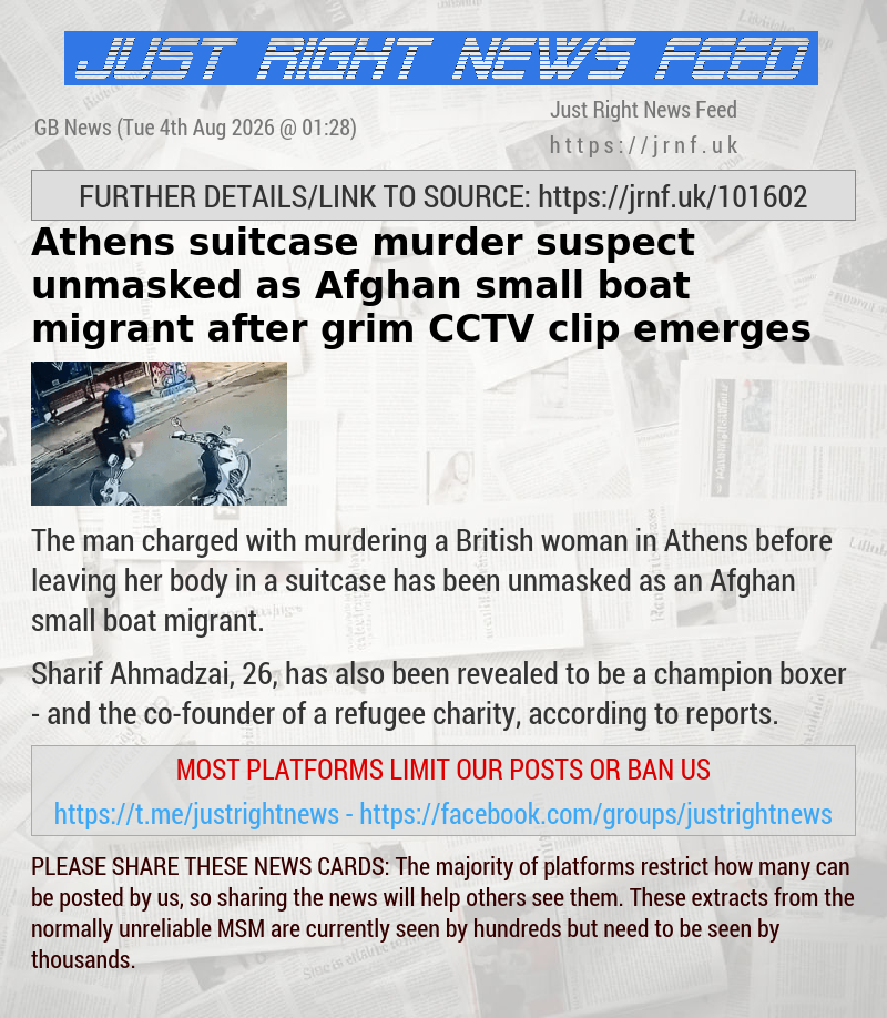 Athens suitcase murder suspect unmasked as Afghan small boat migrant after grim CCTV clip emerges