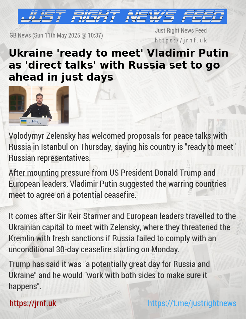 Ukraine ’ready to meet’ Vladimir Putin as ’direct talks’ with Russia set to go ahead in just days