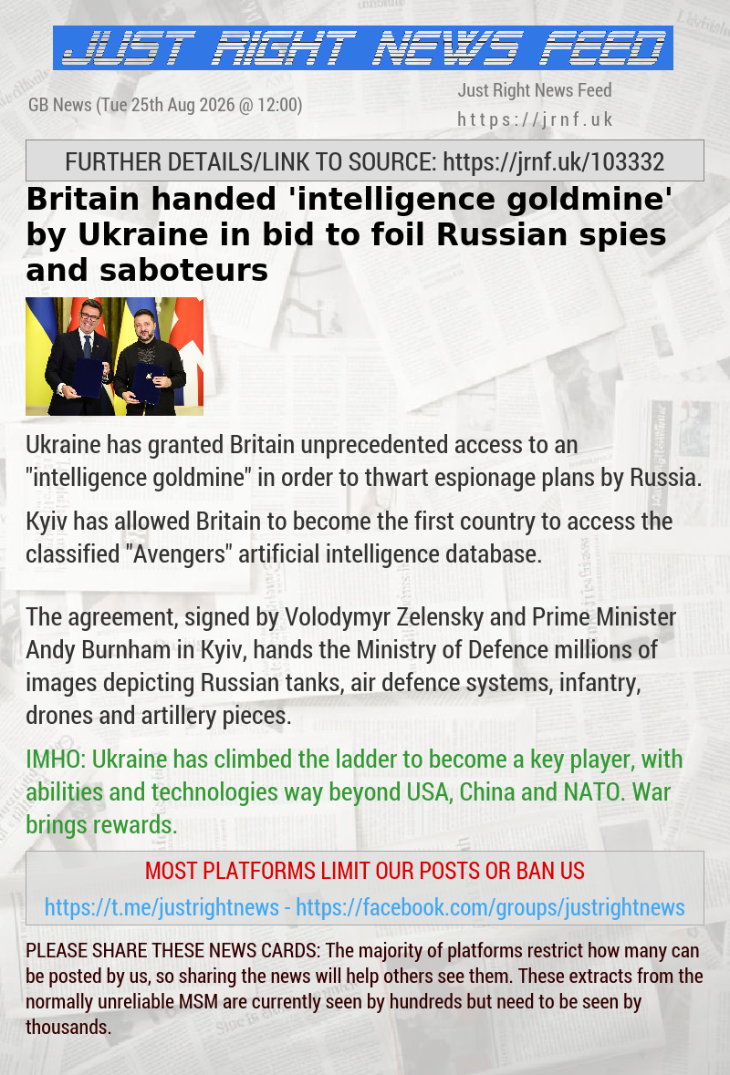 Britain handed ’intelligence goldmine’ by Ukraine in bid to foil Russian spies and saboteurs