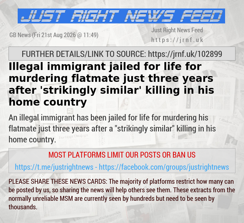 Illegal immigrant jailed for life for murdering flatmate just three years after ’strikingly similar’ killing in his home country
