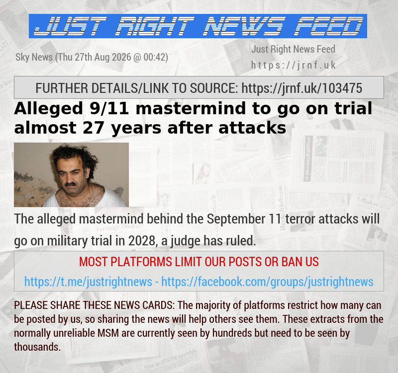 Alleged 9/11 mastermind to go on trial almost 27 years after attacks
