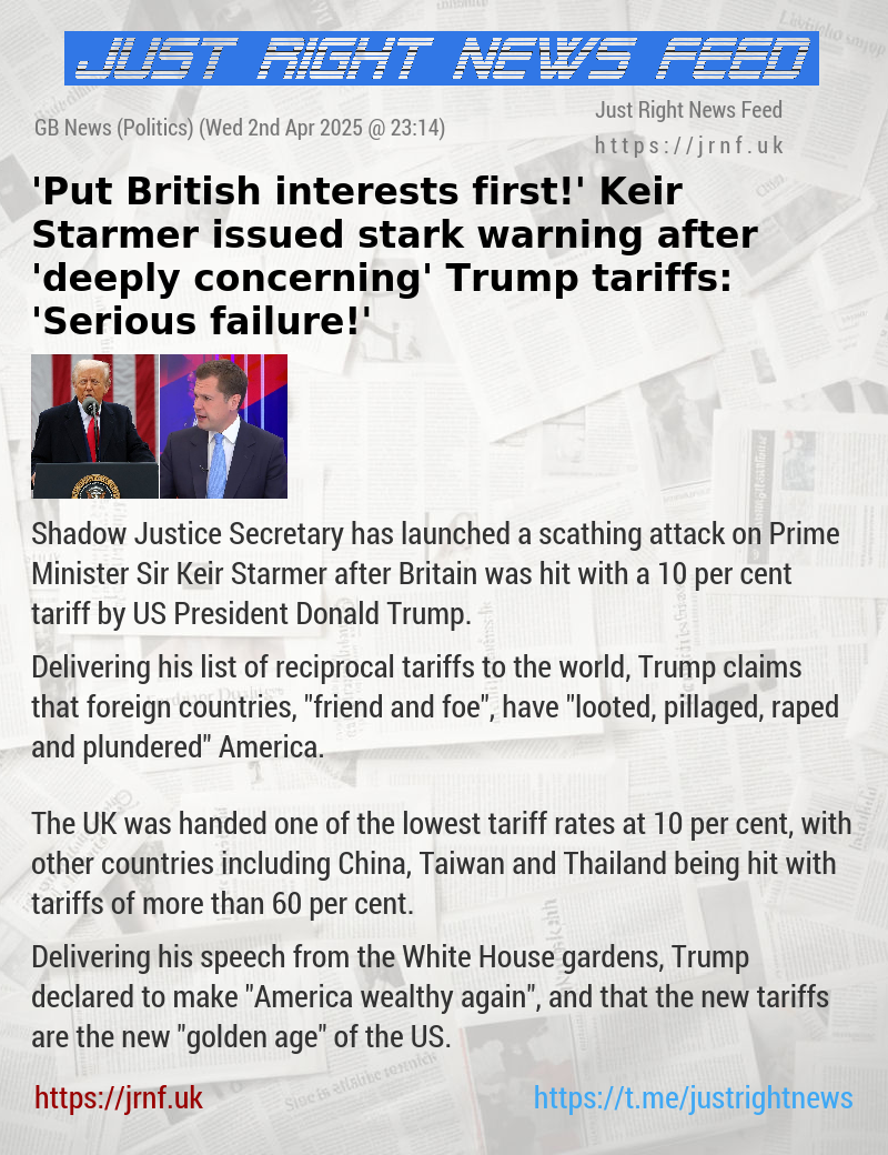 ’Put British interests first!’ Keir Starmer issued stark warning after ’deeply concerning’ Trump tariffs: ’Serious failure!’