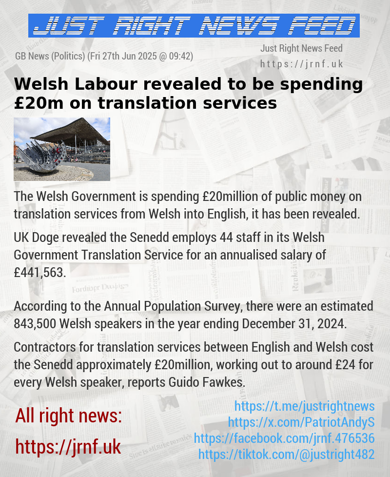 Welsh Labour revealed to be spending £20m on translation services