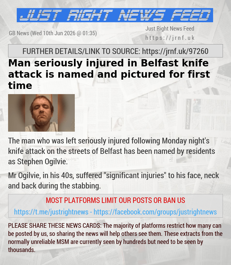 Man seriously injured in Belfast knife attack is named and pictured for first time