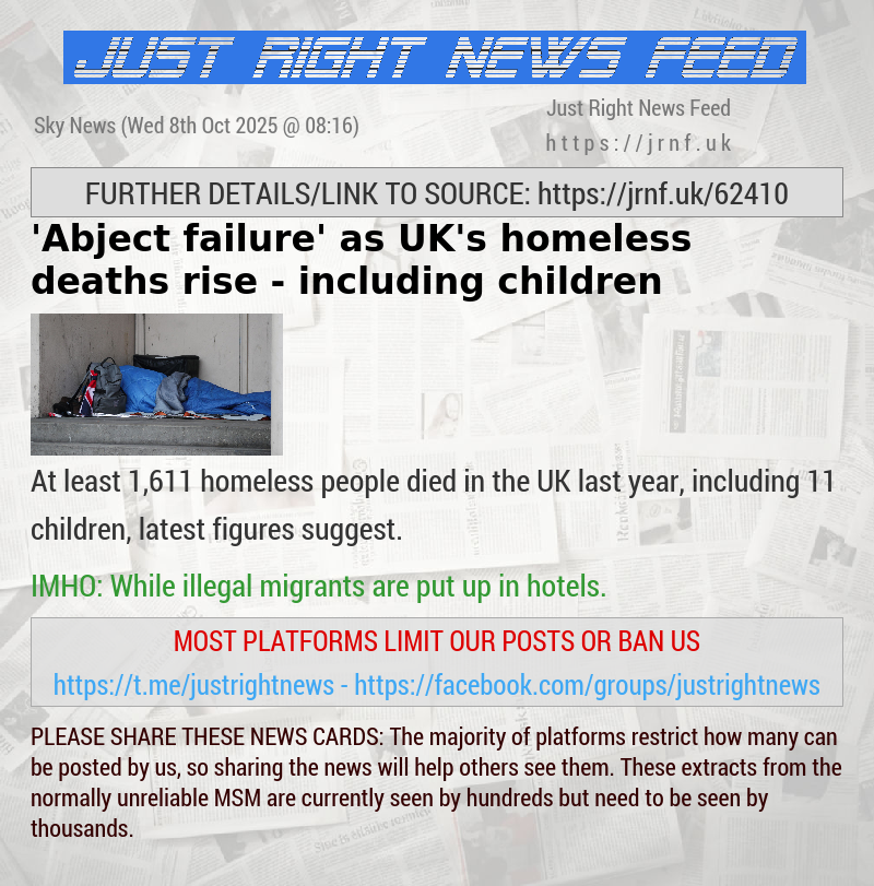 ’Abject failure’ as UK’s homeless deaths rise — including children