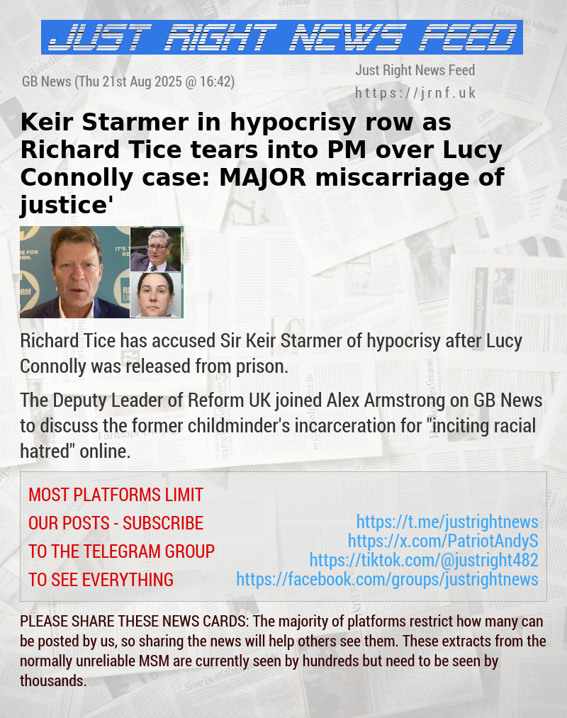 Keir Starmer in hypocrisy row as Richard Tice tears into PM over Lucy Connolly case: ‘MAJOR miscarriage of justice’