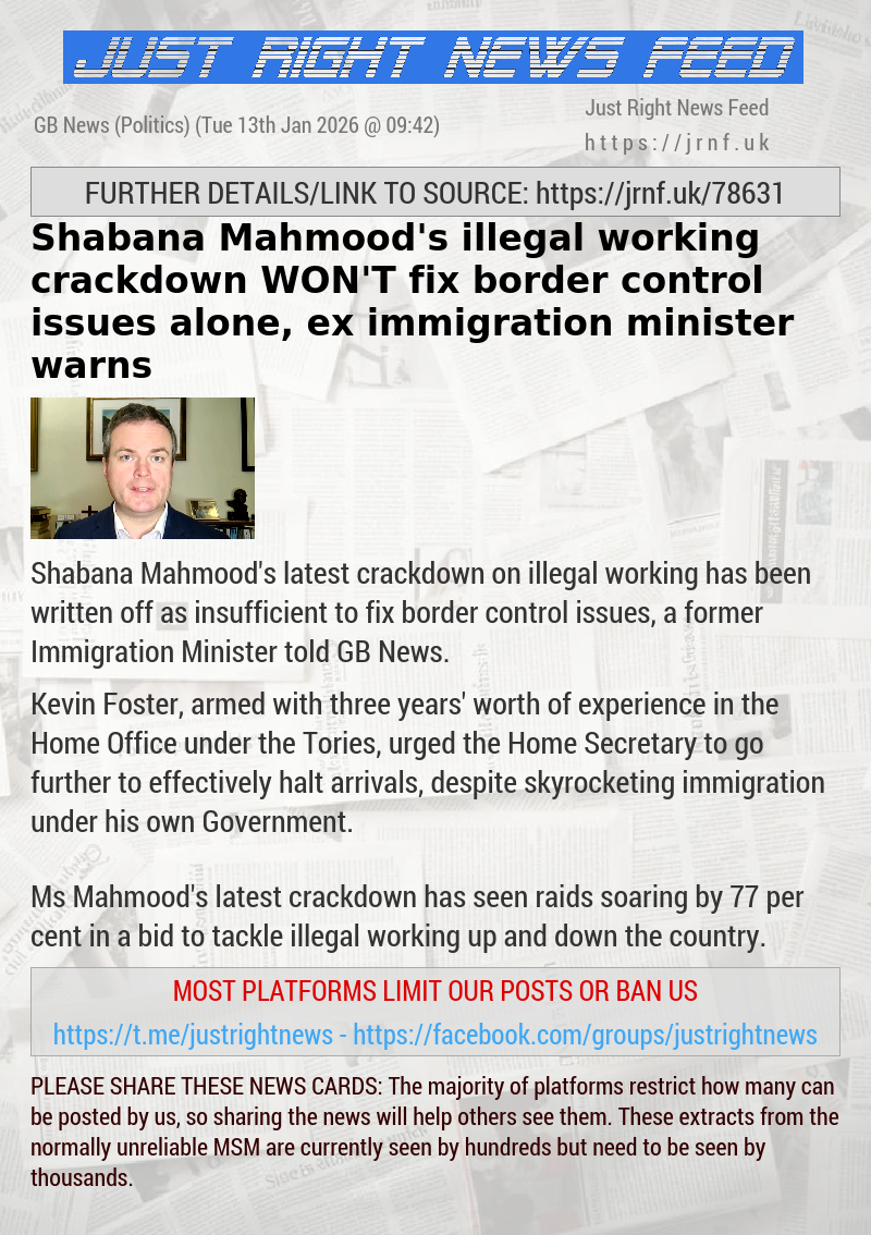 Shabana Mahmood’s illegal working crackdown WON’T fix border control issues alone, ex—immigration minister warns