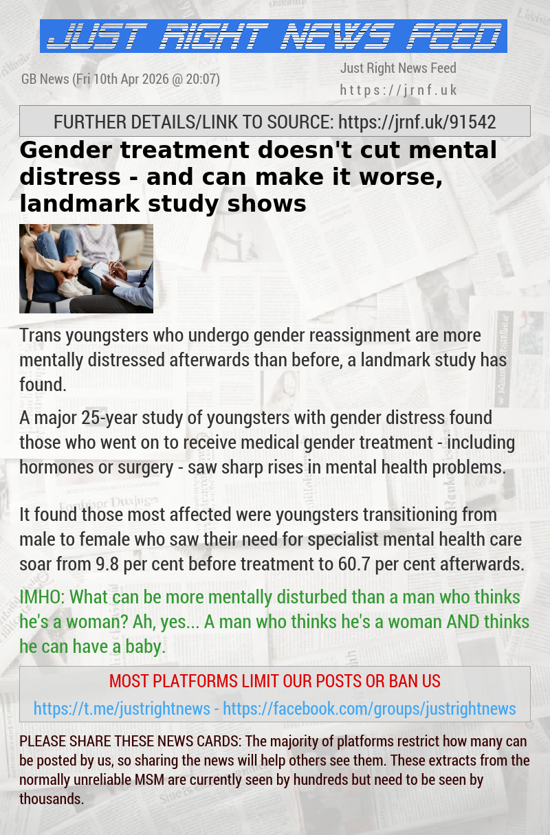 Gender treatment doesn’t cut mental distress — and can make it worse, landmark study shows