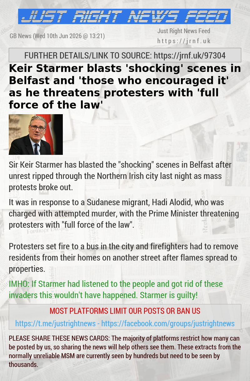 Keir Starmer blasts ’shocking’ scenes in Belfast and ’those who encouraged it’ as he threatens protesters with ’full force of the law’