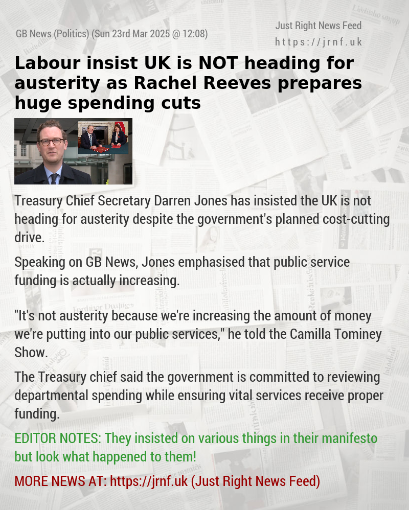 Labour insist UK is NOT heading for austerity as Rachel Reeves prepares huge spending cuts