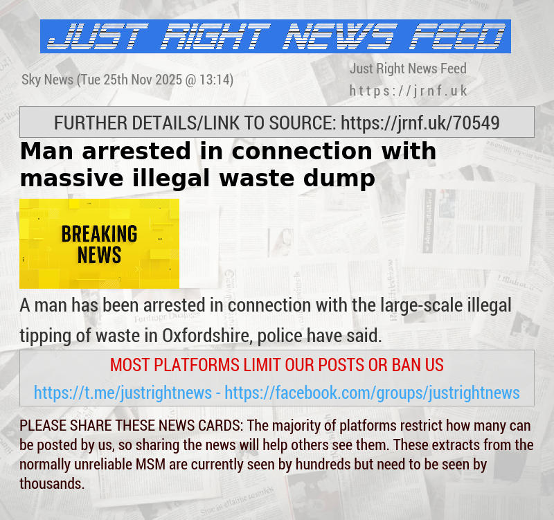 Man arrested in connection with massive illegal waste dump
