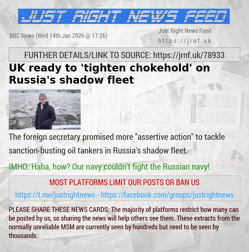 UK ready to ’tighten chokehold’ on Russia’s shadow fleet