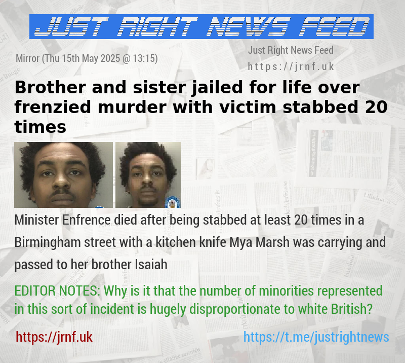 Brother and sister jailed for life over frenzied murder with victim stabbed 20 times  