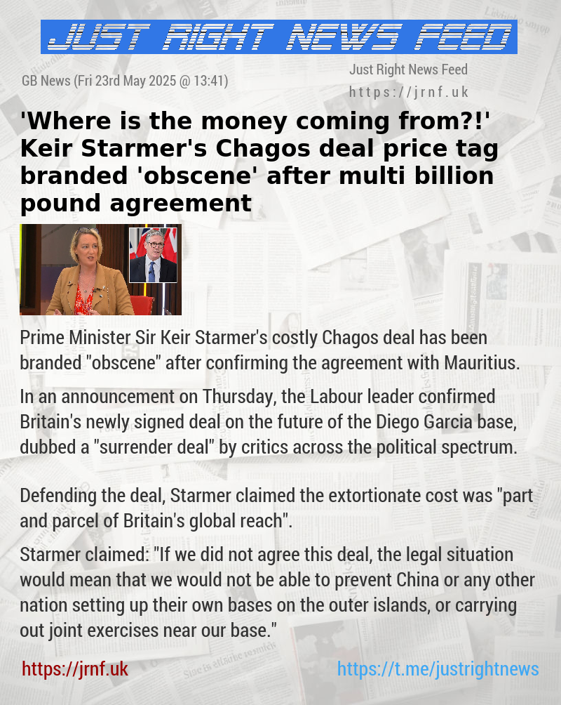 ’Where is the money coming from?!’ Keir Starmer’s Chagos deal price tag branded ’obscene’ after multi—billion pound agreement
