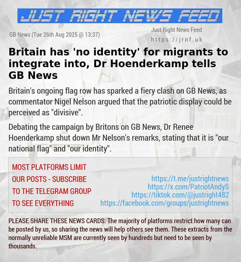 Britain has ’no identity’ for migrants to integrate into, Dr Hoenderkamp tells GB News