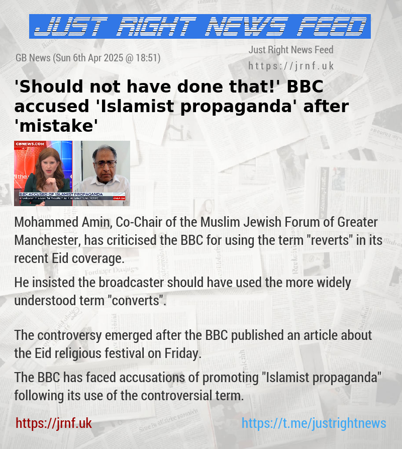 ’Should not have done that!’ BBC accused ’Islamist propaganda’ after ’mistake’