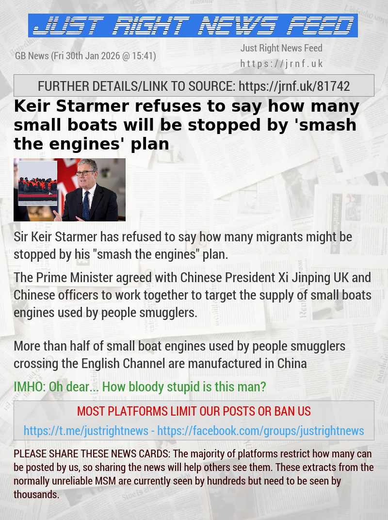 Keir Starmer refuses to say how many small boats will be stopped by ’smash the engines’ plan