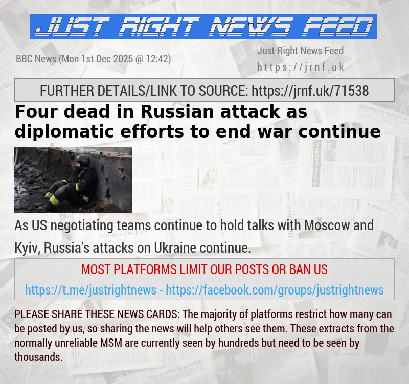 Four dead in Russian attack as diplomatic efforts to end war continue