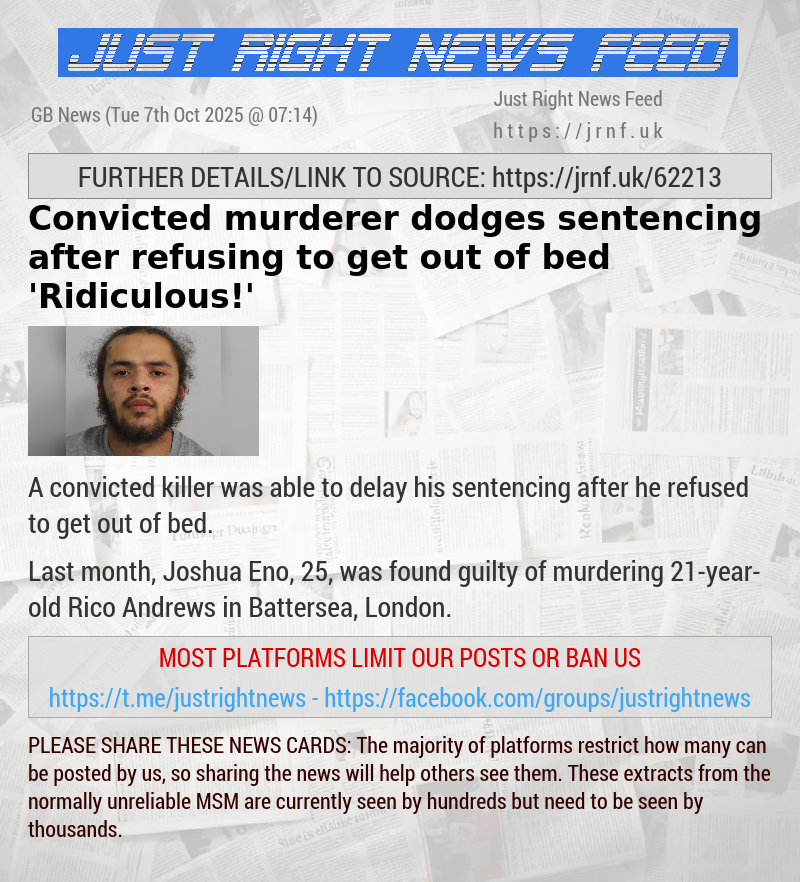 Convicted murderer dodges sentencing after refusing to get out of bed — ’Ridiculous!’